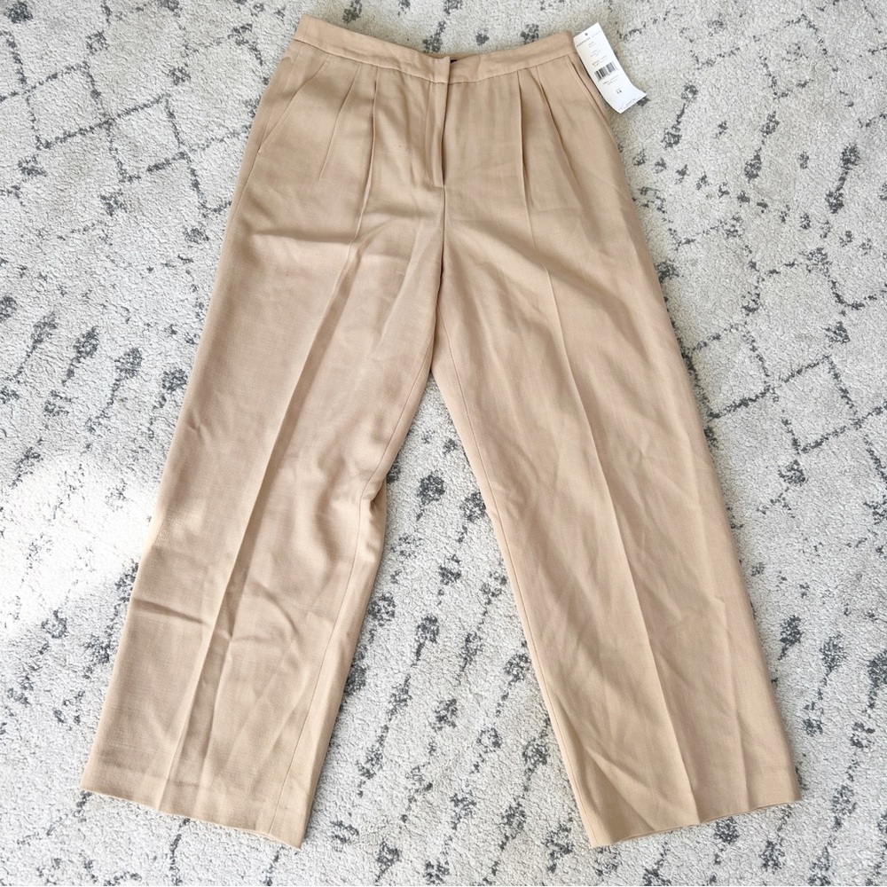NWT Josephine Chaus High-Waisted Pleated Wide Leg Trousers, Size 14, 100% Wool